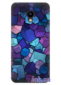Чехол для Meizu M5 - Фиолетовые кубы