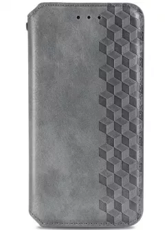 Кожаный чехол книжка GETMAN Cubic (PU) для ZTE Blade A51, Серый
