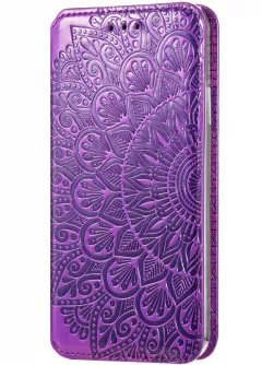 Кожаный чехол книжка GETMAN Mandala (PU) для Samsung Galaxy S20 FE, Фиолетовый