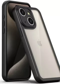 TPU чехол Transparent + Colour 1,5mm для Apple iPhone 13 (6.1"), Black