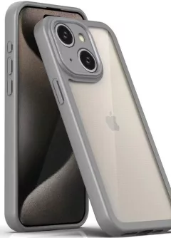 TPU чехол Transparent + Colour 1,5mm для Apple iPhone 13 (6.1"), Grey