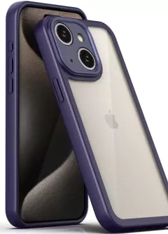 TPU чехол Transparent + Colour 1,5mm для Apple iPhone 13 (6.1"), Purple