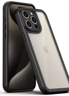 TPU чехол Transparent + Colour 1,5mm для Apple iPhone 13 Pro (6.1"), Black