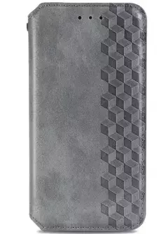 Кожаный чехол книжка GETMAN Cubic (PU) для Xiaomi Poco X5 5G / Redmi Note 12 5G, Серый