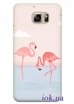 Чехол для Galaxy S7 Edge - Розовые птицы