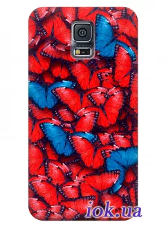 Чехол для Galaxy S5 Plus - Красочные бабочки
