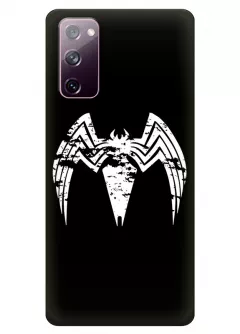 Чехол-накладка для Galaxy S20 FE из силикона - Веном Комикс Марвел Marvel Comics Venom белый логотип черный чехол