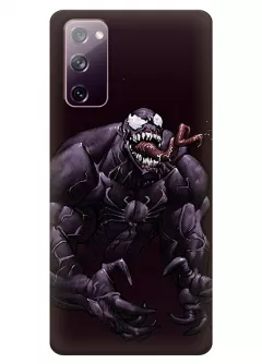 Чехол-накладка для Galaxy S20 FE из силикона - Веном Комикс Марвел Marvel Comics Venom в ярости с невероятными мускулами черный чехол