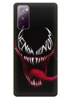Чехол-накладка для Galaxy S20 FE из силикона - Веном Комикс Марвел Marvel Comics Venom з двойным названием художественный арт черный чехол