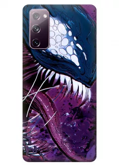 Чехол-накладка для Galaxy S20 FE из силикона - Веном Комикс Марвел Marvel Comics Venom в невероятной ярости фиолетовый чехол