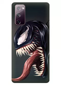 Чехол-накладка для Galaxy S20 FE из силикона - Веном Комикс Марвел Marvel Comics Venom свирепствует крупным планом вектор-арт серый чехол