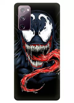 Чехол-накладка для Galaxy S20 FE из силикона - Веном Комикс Марвел Marvel Comics Venom голодный крупным планом художественный арт черный чехол