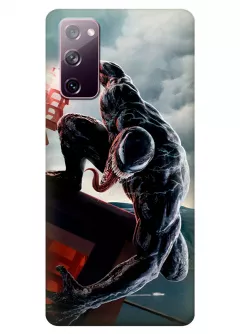 Чехол-накладка для Galaxy S20 FE из силикона - Веном Комикс Марвел Marvel Comics Venom стоит на крыше дома и наблюдает