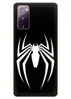 Чехол-накладка для Galaxy S20 FE из силикона - Веном Комикс Марвел Marvel Comics Venom белый логотип крупным планом черный чехол