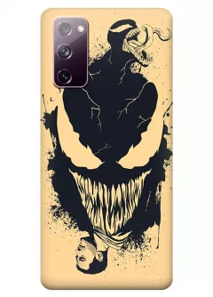 Чехол-накладка для Galaxy S20 FE из силикона - Веном Комикс Марвел Marvel Comics Venom черное лицо граффити арт желтый чехол