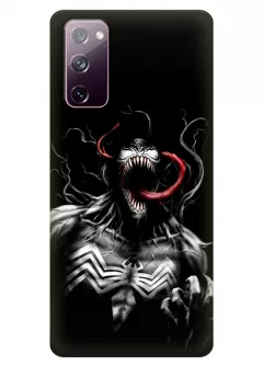 Чехол-накладка для Galaxy S20 FE из силикона - Веном Комикс Марвел Marvel Comics Venom в невероятной ярости перед атакой черный чехол