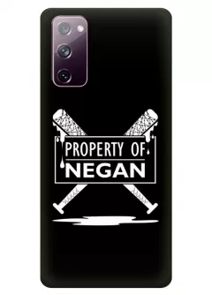 Чехол-накладка для Гелекси С20 ФЕ из силикона - Ходячие мертвецы The Walking Dead Property of Negan White Logo черный чехол