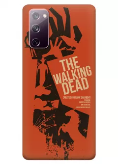 Чехол-накладка для Гелекси С20 ФЕ из силикона - Ходячие мертвецы The Walking Dead постер с названием в векторном стиле оранжевый чехол