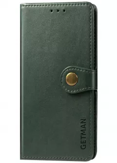 Кожаный чехол книжка GETMAN Gallant (PU) для Blackview A100, Зеленый