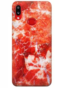 Чехол для Galaxy A10s - Красный мрамор