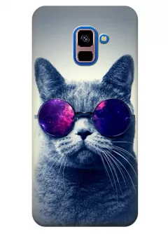 Чехол для Galaxy A8+ 2018 - Кот в очках