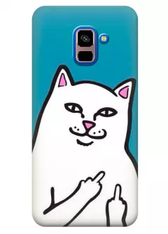 Чехол для Galaxy A8+ 2018 - Кот с факами