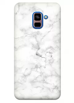 Чехол для Galaxy A8+ 2018 - Белый мрамор