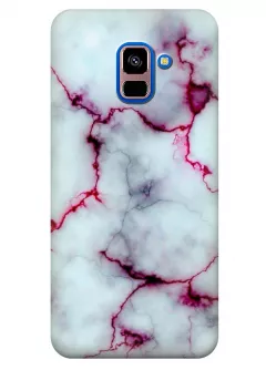 Чехол для Galaxy A8+ 2018 - Розовый мрамор