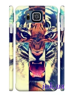 Стильный чехол для Самсунг Альфа с красивым тигром
