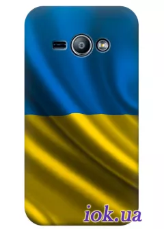 Чехол для Galaxy J1 Ace - Флаг Украины на ветру