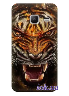Чехол для Galaxy J1 Mini - Зубастый Тигр