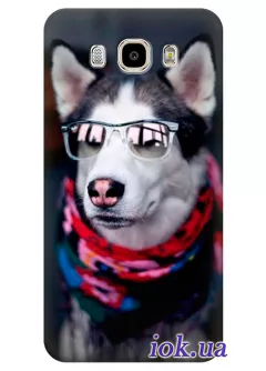 Чехол для Galaxy J7 2016 - Собака в очках