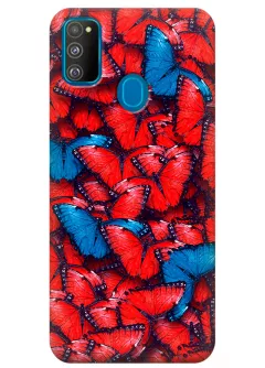Чехол для Galaxy M30s - Красные бабочки