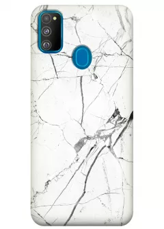 Чехол для Galaxy M30s - White marble