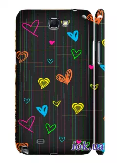 Чехол для Galaxy Note 2 - Сердца