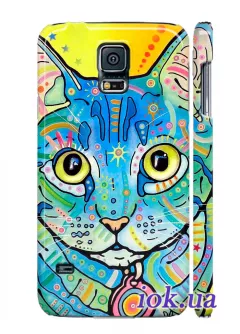 Чехол для Galaxy S5 - Яркий кот