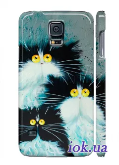 Чехол для Galaxy S5 - Милые коты