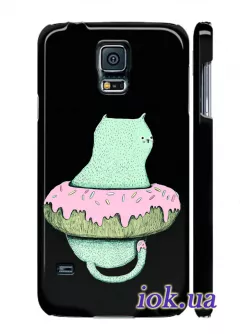 Чехол для Galaxy S5 - Кот в донатсе 