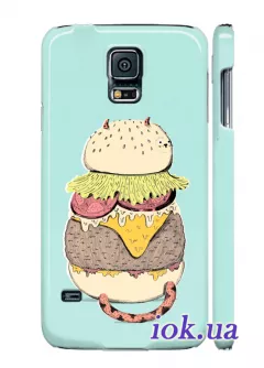 Чехол для Galaxy S5 - Кот - гамбургер