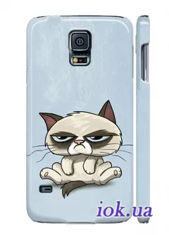 Чехол для Galaxy S5 - грустный кот
