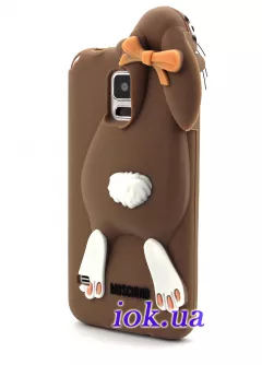 Чехол для Galaxy S5 - Зайчик Moschino, коричневый