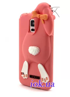 Чехол для Galaxy S5 - Зайчик Moschino, розовый