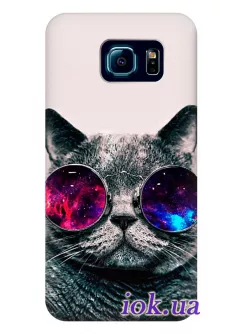 Чехол для Galaxy S6 Edge - Кот в очках