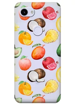 Чехол для Google Pixel 3 с картинкой вкусных и полезных фруктов