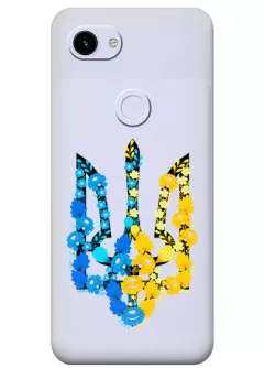 Чехол для Pixel 3 из прозрачного силикона - Герб Украины в цветах