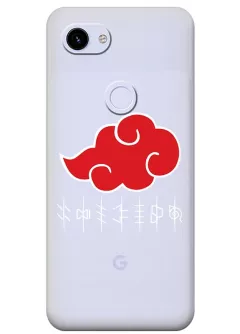 Чехол для Google Pixel 3 из прозрачного силикона - Naruto Akatsuki лого