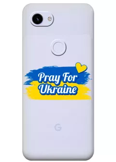 Чехол для Pixel 3 "Pray for Ukraine" из прозрачного силикона