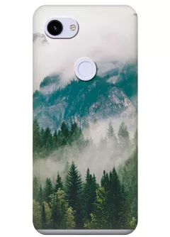 Силиконовый чехол на Pixel 3A с рисунком - Лес в горах