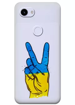 Прозрачный силиконовый чехол на Pixel 3A - Мир Украине / Ukraine Peace
