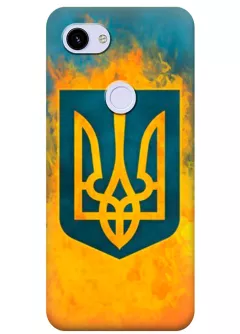 Google Pixel 3A силиконовый чехол с картинкой - Огненный Герб Украины